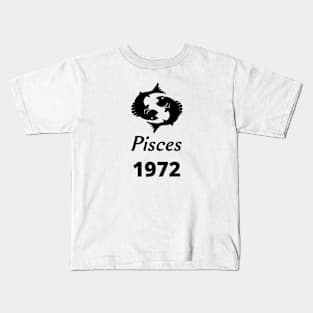 Black Zodiac Birthday Pisces 1969 Kids T-Shirt